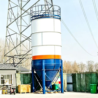 Silo à ciment pour centrale à béton, silo de stockage en acier soudé avec convoyeur à vis et dépoussiéreur