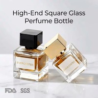 Vente en gros usine OEM Nouveau Atomiseur de parfum carré en verre pour voyage 30/50/100ml Flacons vaporisateurs vides rechargeables Logo personnalisé Faible MOQ