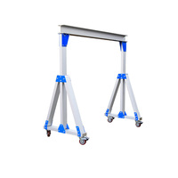 Grue portique légère en aluminium, 1 tonne, 5 m, moteur et boîte de vitesses, utilisation intérieure