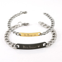 Pulseras de Pareja Personalizadas con Placa Curva Grabada con Letras, Regalo de Acero Inoxidable para Enamorados