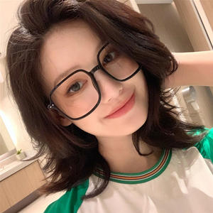 Gafas con montura cuadrada a la moda para mujer, lentes de resina negras, gafas ópticas planas de tamaño mediano, origen Taizhou - Product Image 3