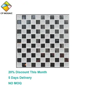 Ubin backsplash Ice-crackle mosaik kaca Maroko populer untuk grosir