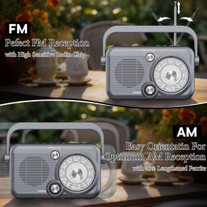 Custom Gray Retro Portable AM FM Radio with <b>USB</b>/TF MP3 <b>Player</b> and Built-in Speaker Multifunction Rechargeable Radio for Home - Product Image 3
