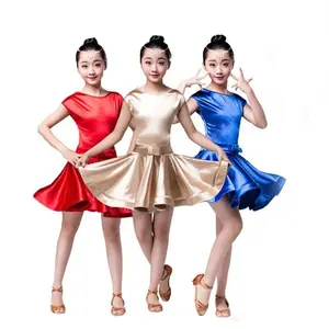 Girls kids junior club latin dresses turtle neck lace modern ballroom latino dresses for dancing latin skirt LolarShow