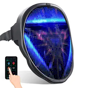 LED Light Up Mask APP Control Programmable Glowing Face Masks For Scary Halloween Festival Costume Masquerade Parties Cosplay