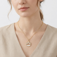 Collier Pendentif Cercle Queue de Sirène Style Océan avec Zirconium Pavé, Chaîne à Maillons en Acier Inoxydable, Bijou Délicat pour Femme, Idéal Cadeau de Fête