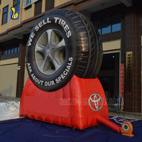 Ballon gonflable adapté aux besoins du client par PVC géant de pneu avec le LOGO pour la publicité