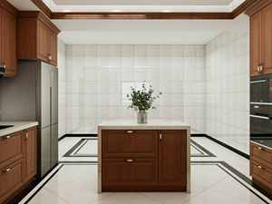 Juego de Muebles de Cocina Completo de Madera Maciza con Moldura de Corona, Isla de Granito, Fregadero de Acero Inoxidable, Cocina para Apartamento - Product Image 5