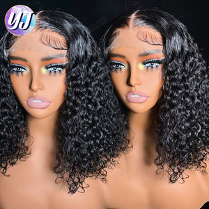 Perruque Bob à Ondes d'Eau Prix Usine, Cheveux Vierge Brésiliens Naturels Mélangés, Lace Frontale 13x4, 12 à 16 Pouces, pour Femmes - Product Image 2