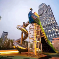 Glissade en acier inoxydable durable, grande taille, éducative, résidentielle, publique, pour les jardins d'enfants, les terrains de jeux scolaires, bonne résistance à la corrosion