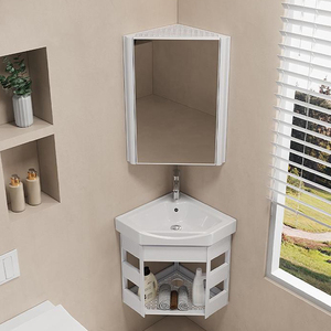 Moda moderna piccola appesa a parete mobili da bagno con specchio luminoso lavabo in ceramica carcassa in melamina - Product Image 6