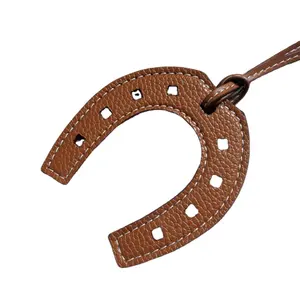 YY Factory Custom Shape Bag Charm Pu Leather Horseshoe Keychain for Women Bag Decoration