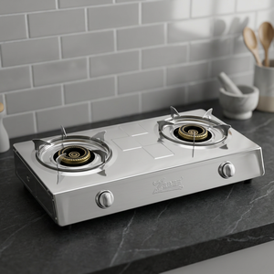 Cuisinière de table portable à double flamme GPL/gaz naturel en acier inoxydable de 0,4 mm pour la cuisine, le camping, la maison et l'hôtel - Product Image 3