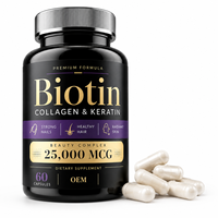 Capsules de biotine, collagène et kératine en gros pour marque privée – Complément beauté pour la vitalité des cheveux et des ongles – OEM