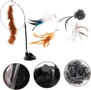 อุปกรณ์เสริมไม้ล่อแมว ขนนกธรรมชาติ ทนต่อการกัด ไม้ล่อแมว ของเล่นแมว - Product Image 4