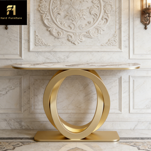 Table console Art Déco en pierre frittée de luxe italienne, table d'entrée longue haut de gamme pour <span class=keywords><strong>couloir</strong></span> de style français - Product Image 2