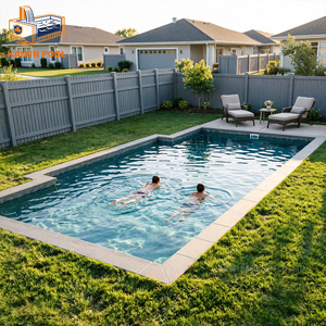 Spa Curvo de Gran Tamaño para Jardín, Piscina Modular de Fibra de Vidrio para Adultos, Cascada Prefabricada, Piscina Exterior - Product Image 1