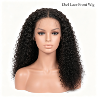 Perruque Lace Front Transparente 13x4 Cheveux Humains Bouclés Profonds Pré-Pluckés, Ligne de Cheveux Naturelle, Perruques en Dentelle Durables, Vente en Gros pour le Marché Américain