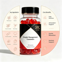 SYC BIO Gummies sans sucre à base de fibres végétales pour la gestion du poids et le soutien du sommeil, 60 unités, Complément alimentaire