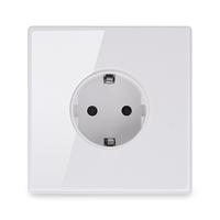 Enchufe de Pared LangYeao EU con USB Tipo-C, Panel de Vidrio Templado 16A 220V V0 Ignífugo con Obturador de Seguridad