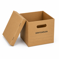 Boîte de rangement en carton ondulé pour archives, avec couvercle, poignées de transport, empilable, pour bureau et déménagement - Fabriquée au Vietnam