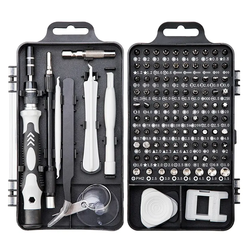 Tournevis 135 en 1 pour la maison, outil avec 110 Mini embouts de précision multi-ordinateur, PC et téléphone portable, réparation d'outils manuels pour la maison