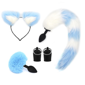 Niedliche Ohren Stirnbänder mit <span class=keywords><strong>Fox</strong></span> / Rabbit <span class=keywords><strong>Tail</strong></span> Erotic Cosplay Zubehör Adult Sexspielzeug für Paare - Product Image 6