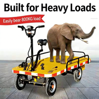 Nouveau Chariot Électrique à Plateforme avec Siège, 4 Roues, Batterie, Capacité 1 Tonne, Transporteur de Marchandises Électrique