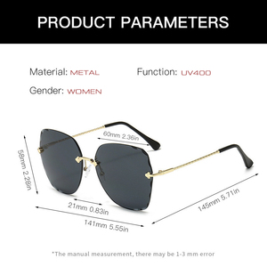 Cliente LogoOversized sin montura gafas <span class=keywords><strong>de</strong></span> <span class=keywords><strong>sol</strong></span> cuadradas <span class=keywords><strong>de</strong></span> moda <span class=keywords><strong>de</strong></span> las mujeres 2020 <span class=keywords><strong>de</strong></span> la <span class=keywords><strong>marca</strong></span> <span class=keywords><strong>de</strong></span> lujo <span class=keywords><strong>de</strong></span> - Product Image 3