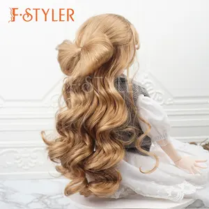 FSTYLER合成モヘアスモールミニBjdロングシルキーカールカスタム卸売バルクセールドールアクセサリーBJDドールヘアウィッグ