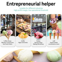 Machine à fabriquer des glaces et des yaourts mobiles automatiques 60L/H pour restaurants, état neuf