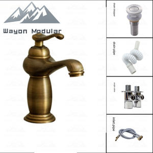 <span class=keywords><strong>Robinet</strong></span> de lavabo de salle de bain Wayon en laiton antique, mitigeur vintage à poignée unique pour lavabo - Product Image 1