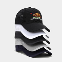 Casquette de baseball style américain avec broderie d'ours grimpant, en PVC, 6 panneaux, séchage rapide, vintage, sportive, réglable, mode urbaine, protection solaire