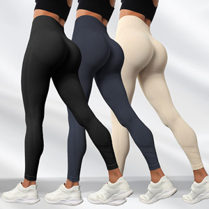 버터처럼 부드러운 니트 소재의 힙업 스크런치 심리스 짐 요가 레깅스 - Product Image 2