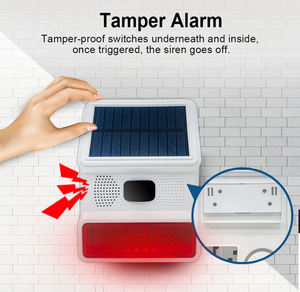 WS-532 433MHz Wireless Solar Siren <b>Outdoor</b> Anti-Theft Sound Light Alarm Horn for WiFi GSM Home Security System - Product Image 4