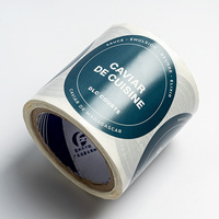 Autocollant rond de produit imprimé d'étiquette personnalisée, autocollant rond en plastique imperméable, autocollant rond d'étiquette en papier adhésif pour la nourriture de bricolage