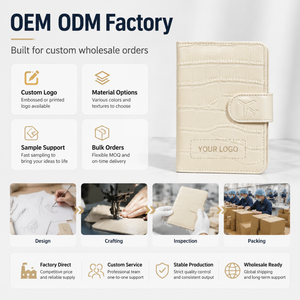 Porta Pasaportes con Diseño de Cocodrilo en Crema, Funda de Viaje de Cuero PU para Boletos, Organizador de Documentos con Bloqueo RFID y Cierre Magnético - Product Image 6