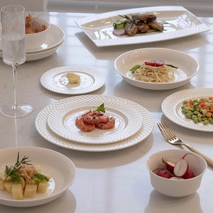 Simple Ceramic Disposable Western <b>Dinner</b> Plate High-End Classic Deep Dish Bone China Tableware - Product Image 2