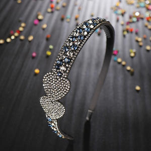 أربطة شعر للنساء, أربطة شعر على شكل قلب من الكريستال الكامل فاخرة وعصابات رأس للنساء من أحجار الراين الملونة - Product Image 4