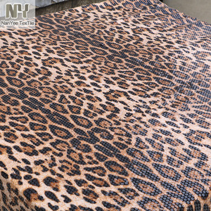 Tessuto Nanyee tessuto marrone Color caffè animale leopardato tessuto elasticizzato ricamato con paillettes trasparenti - Product Image 5