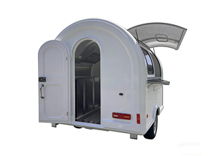 Stock White Small Towed Street Vending Snack Cart Fried Chicken Burger Fast Food Range Hood Hanging <b>Cabinet</b> Stainless Steel - Product Image 3