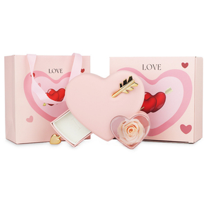 Pink Red Heart Shape Preserved <b>Rose</b> Gift <b>Box</b>, Cupid Arrow Decor Forever <b>Rose</b> <b>Box</b> for Girlfriend Valentine Wedding Present - Product Image 5