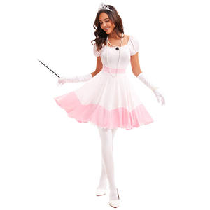 ชุดเจ้าหญิงแสนหวาน - ชุดปาร์ตี้สไตล์เรโทรสีชมพูและสีขาว สำหรับงานธีมและการสวมบทบาท - Product Image 1