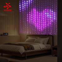 Lumières programmables de rideau de fenêtre à LED avec édition de motifs en temps réel et modes de scène intelligents pour un décor festif de maison moderne