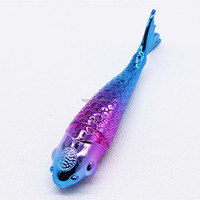 2024 Kawaii petit poisson rouge forme couleur UV placage stylo corps en gros en plastique surligneur encre marqueur fluorescent stylo