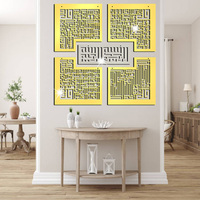4 Quls Kufic Metal Islamic Art Deco Hanging Wall Art Surah Ikhlas Kafirun Falaq Nas Quran Muslim Gifts Ramadan Home Decor