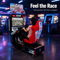 Simulateur de course automobile de 32 pouces, machine d'arcade à monnayeur, simulateur de mouvement intérieur haut de gamme pour jeux de course de vitesse