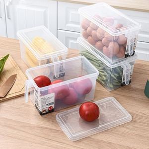 Rectangular Transparent sealed <b>Storage</b> Container with Lid Handle Food Safe Fridge Freezer <b>Box</b> for Home Fruit Vegetable <b>Storage</b> - Product Image 2