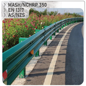 Barrera de Seguridad Vial de Acero Galvanizado Corrugado Tipo W, Barrera Anticolisión de Grado Ingeniería, Reflectante IP65 - Product Image 1