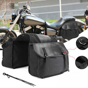 Motorefit borsa in tela nera borsa da sella laterale per moto borsa per attrezzi per tutti i tipi di moto - Product Image 4